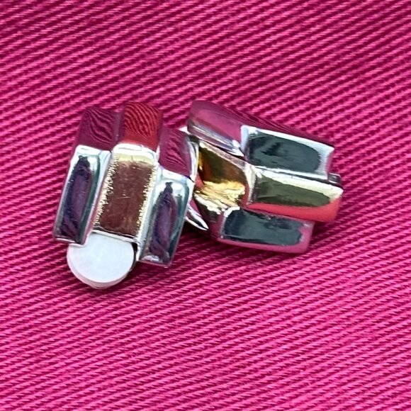 Givenchy VTG Two-Tone Silver/Gold-Tone Clip-On Earrings - Picture 12 of 15